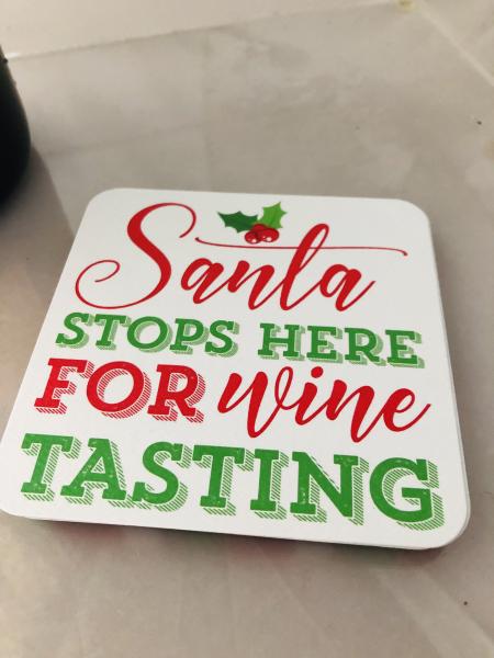 Holiday | Santa Stops Here For Wine Tasting Coasters | Set of 20 picture