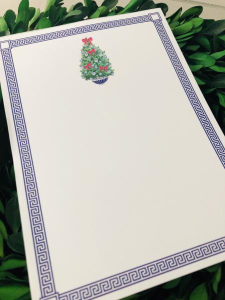 Greek Key with Christmas Tree Notepad picture