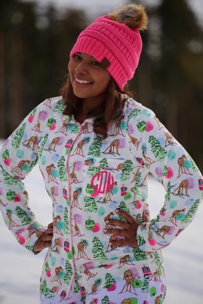 Giraffe on Skis Pajama Set picture