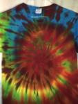 Tie Dye Warm Spiral Tie Dyed T Shirt Short Sleeve Shirt - Mens S (34-36) Fruit of the Loom 100% Cotton  #265
