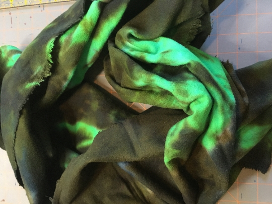 Tie Dyed 100 % Cotton Flannel Scarf - Dark and Warm Colors - Beautiful Accessory for Anyone! 62"x20". #2 picture