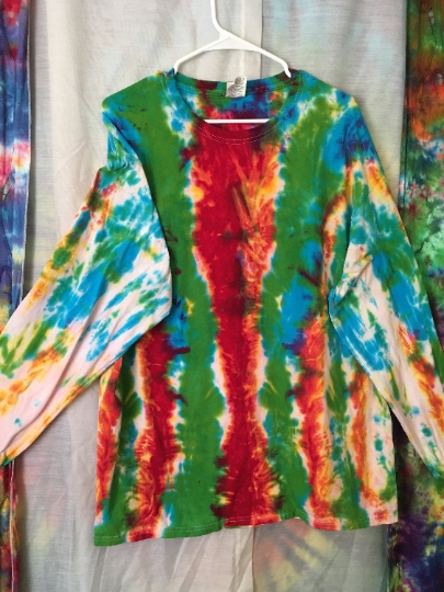 Tie Dye - Tie Dyed T Shirt - Tie Dye Comfort Colors - Mens XL (46-48) Fruit of the Loom 100% Cotton Long Sleeve Shirt #326