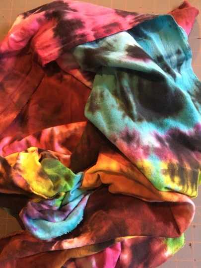 Tie Dyed 100% Cotton Flannel Scarf - Warm Rich Colors - Beautiful Fall Color Tie Dye Scarf -66x21". #16 picture