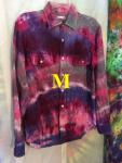 Tie Dye - Tie Dyed Mens Button Down - Mens M Dress Shirt - Mens Linen Button Down - Recycled Clothing - Tie Dyed Dress Shirt Mens