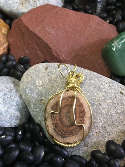 Solar Quartz Wrapped in Yellow Brass Pendant - Jewelry with Meaning - Energy Enhancer picture