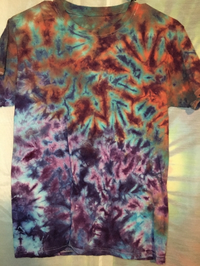 Crinkle Tie Dyed - Easter Colors - Mens Small (34-36) Haines Comfort Soft - 100% Cotton Short Sleeve Shirt  #266