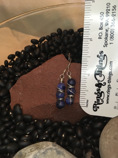 Earrings - Sodalite Stack on Sterling Earrings - Dangle Earrings - Jewelry with Meaning - Truth and Logic picture