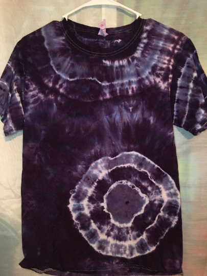 Purple and Blue "Jellyfish" Tie Dyed Shirt - Mens S (34-36) Fruit of the Loom 100% pre shrunk cotton shirt.  #263 picture