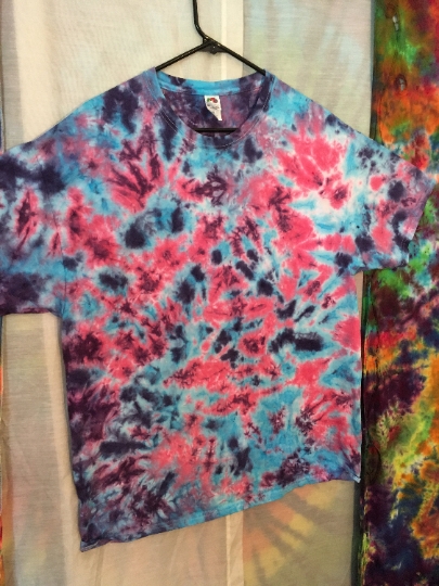 Tie Dye - Tie Dyed T Shirt - Mens XL (46-48) Fruit of the Loom 100% Cotton Short Sleeve Shirt - Comfort Colors Tshirt #344