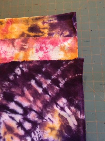 Tie Dyed 100% Cotton Flannel Scarf - Warm Rich Colors - Purple, Orange and Pink-64x21". #20 picture