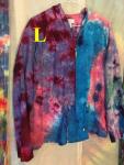 Tie Dye - Tie Dyed Womens Zip Up Hoodie- Tie Dye Kenar Brand - Womens L - Recycled Clothing - 100% Linen