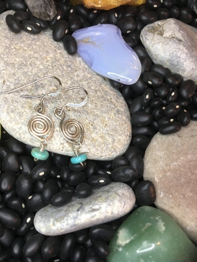 Sterling Sprial with Turquoise Heishi Accent - Jewelry with Meaning - Communication - Master Healer picture