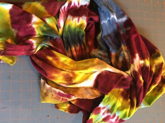 Tie Dyed 100% Cotton Flannel Scarf - Warm Rich Fall Colors -66x21" #15 picture