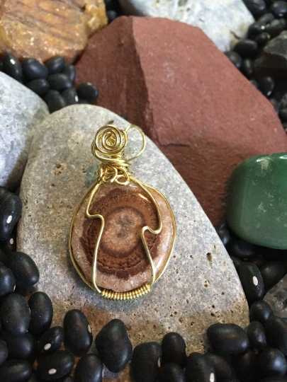 Solar Quartz Wrapped in Yellow Brass Pendant - Jewelry with Meaning - Energy Enhancer picture