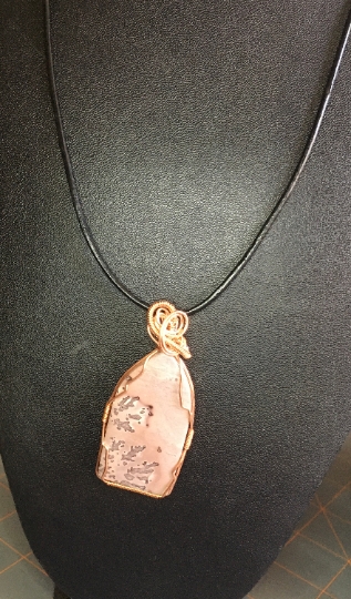 Large Crazy Horse Jasper Focal Bead Wrapped in Copper - Jewelry with Meaning - Gentleness and Nurturing picture