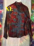 Tie Dye - Bleach - Distressed - Mens Shirt - Button Down - Tie Dye Button Down Shirt - Mens XL Long Sleeve - Tie Dye Mens Shirt