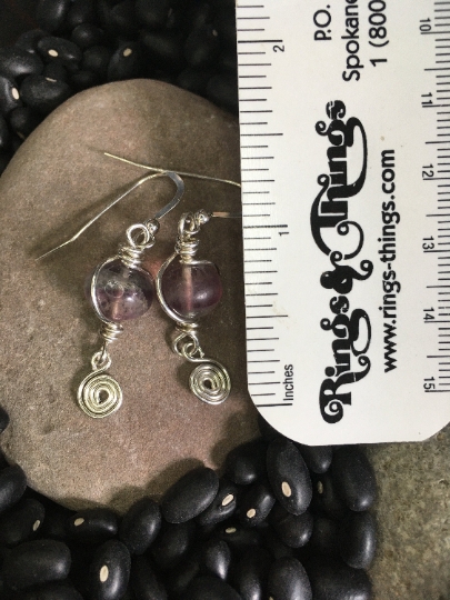 Sterling Earrings - Striped Fluorite - Jewelry with Meaning - Order from Chaos picture