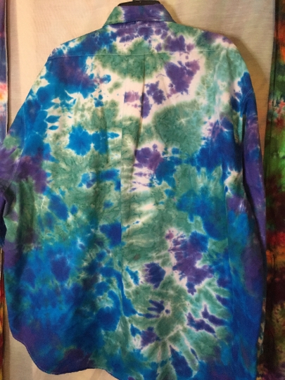 Tie Dye - Tie Dyed Mens Button Down - Mens XL Dress Shirt - Mens J. Khaki Brand - Recycled Clothing - Tie Dyed Dress Shirt Mens picture