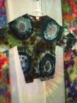 Tie Dyed - Tie Dyed T Shirt - Jellyfish - Green, Browns and Gray - Mens L (42-44) Fruit of the Loom Long Sleeve Shirt - 100% Cotton #334