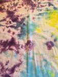 Tie Dyed 100% Cotton Flannel Scarf - Bright Happy Colors - Purple, Yellow and Blue- -64x21". #21