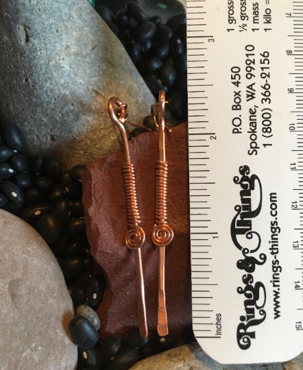 Earrings - Copper Wire Wrapped Dangle Earrings picture