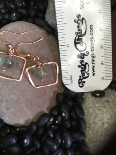 Copper Earrings - Fluorite - Jewelry with Meaning - Brings Order to Chaos picture
