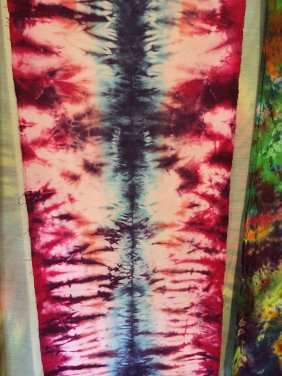 Tie Dyed 100 % Cotton Flannel Scarf - Tie Dye Tiger Stripe - Bold Hot Pink and Blue Scarf - Beautiful Accessory for Anyone! 61"x21". #6 picture