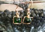 Wire Wrapped Earrings - Copper and Green Dyed Tiger Eye- Jewelry with Meaning - Mental Clarity