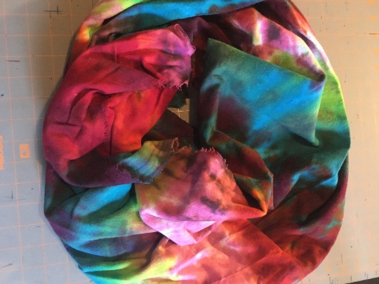 Tie Dyed 100% Cotton Flannel Scarf - Warm Rich Colors - Turquoise, Deep Red -64x21" #11 picture