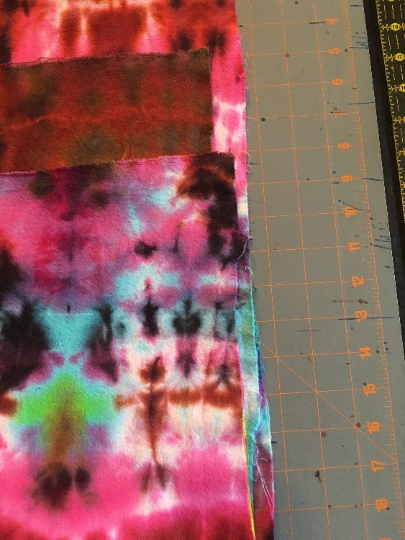 Tie Dyed 100% Cotton Flannel Scarf - Warm Rich Colors - Red, Brown, Pink and Blue -67x21". #12 picture