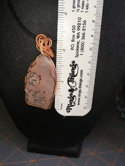 Large Crazy Horse Jasper Focal Bead Wrapped in Copper - Jewelry with Meaning - Gentleness and Nurturing picture