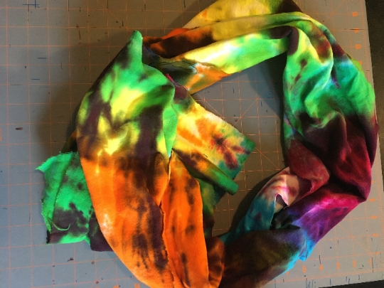 Tie Dyed 100% Cotton Flannel Scarf - Rainbow Colors -63x21". #14 picture