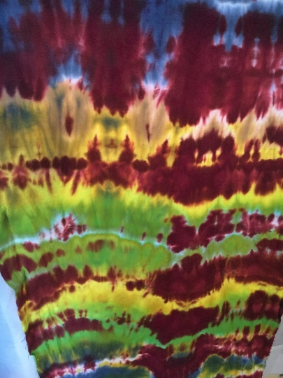Tie Dyed 100% Cotton Flannel Scarf - Warm Rich Fall Colors -66x21" #15
