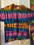 Tie Dye - Rainbow Stripe Tie Dyed T Shirt - Mens L (42 - 44) 100% Cotton Fruit of the Loom - Short Sleeve. #330