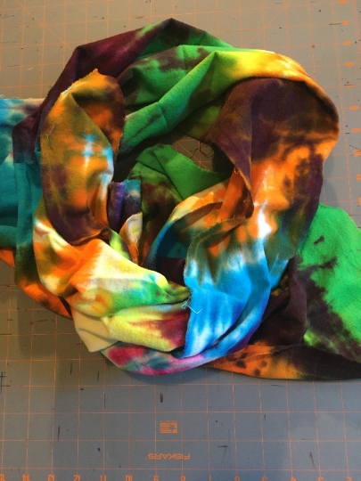 Tie Dyed 100% Cotton Flannel Scarf - Bright Rainbow Tie Dyed Flannel Scarf -63x21". #22 picture