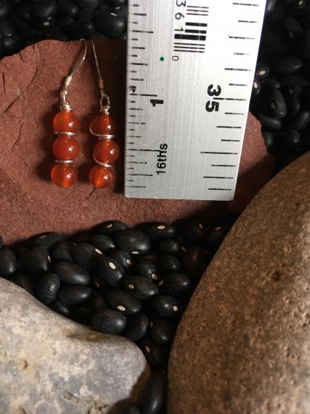 Earrings - Carnelian Stack on Sterling Earrings - Dangle Earrings - Jewelry with Meaning - Courage and Creativity picture