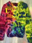 Tie Dyed Recycled Clothing - Crinkle Tie Dyed Bright Colors - Outback Red - Womens Large - Zipper Hoodie - Womens Clothing