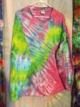 Tie Dye - Tie Dyed T Shirt - Mens XL (46-48) Fruit of the Loom 100% Cotton Long Sleeve Shirt. #329