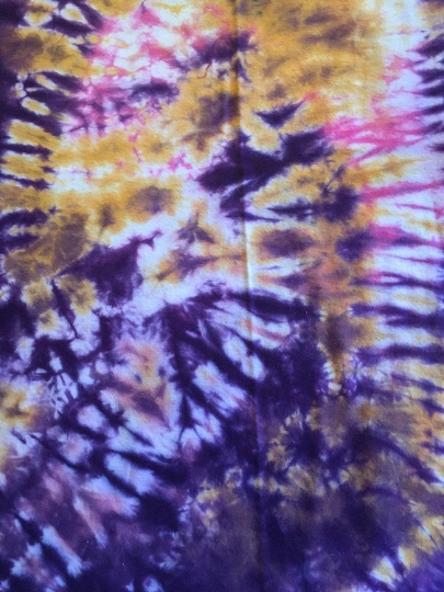 Tie Dyed 100% Cotton Flannel Scarf - Warm Rich Colors - Purple, Orange and Pink-64x21". #20 picture