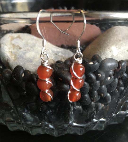 Earrings - Carnelian Stack on Sterling Earrings - Dangle Earrings - Jewelry with Meaning - Courage and Creativity