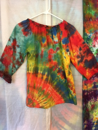 Tie Dye - Tie Dyed Womens Blouse - Tie Dye Ultra Pink Brand - Womens S - Recycled Clothing picture
