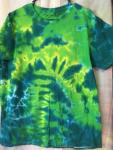 Tie Dyed T Shirt - Yellow, Green and Blue Bold Tie Dye Shirt - Gildan Mens 100% Cotton Shirt - XL (46-48) Short Sleeve. #154
