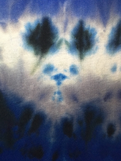 Tie Dyed 100% Cotton Flannel Scarf - Warm Rich Colors - Blue, Black, Gray - Unisex -65x21". #8 picture