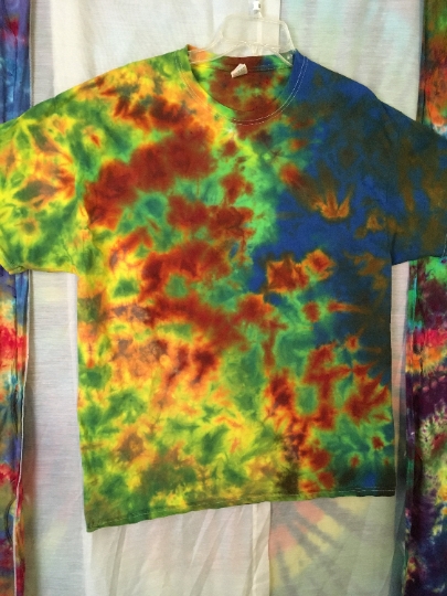 Tie Dye - Tie Dyed T Shirt - Mens XL (46-48) Fruit of the Loom 100% Cotton Short Sleeve Shirt- Comfort Colors Tshirt. #351