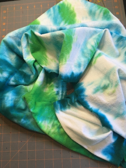 Tie Dyed 100 % Cotton Flannel Scarf - Green and Turquoise Scarf - Beautiful Accessory for Anyone! 60"x21" #5 picture