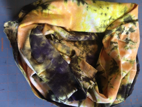 Tie Dyed 100 % Cotton Flannel Scarf - Bold Yellow and Purple - Beautiful Accessory for Anyone! 62"x22". #7 picture