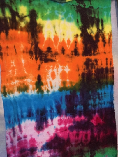 Tie Dyed 100% Cotton Flannel Scarf - Rainbow Colors -63x21". #14 picture