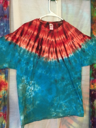 Tie Dye - Tie Dyed T Shirt - Mens XL (46-48) Fruit of the Loom 100% Cotton Short Sleeve Shirt - Comfort Colors Tshirt. #337