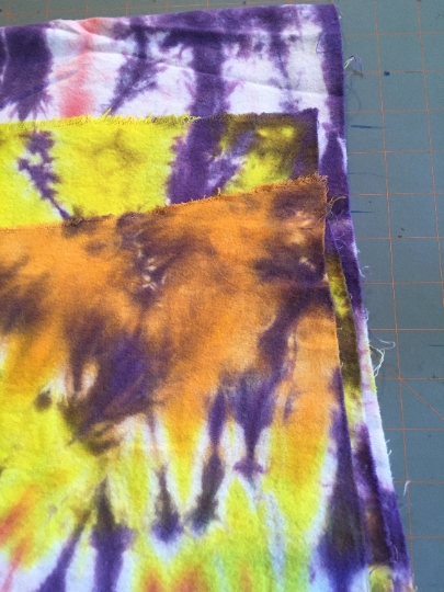 Tie Dyed 100% Cotton Flannel Scarf - Bright Purple and Yellow Tie Dye -63x22"  #19 picture