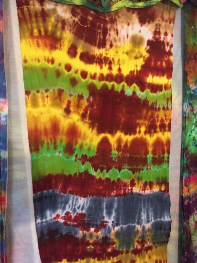 Tie Dyed 100% Cotton Flannel Scarf - Warm Rich Colors - Fall Colors - Unisex - 66x21". #10 picture